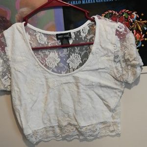 White Lace Crop Top